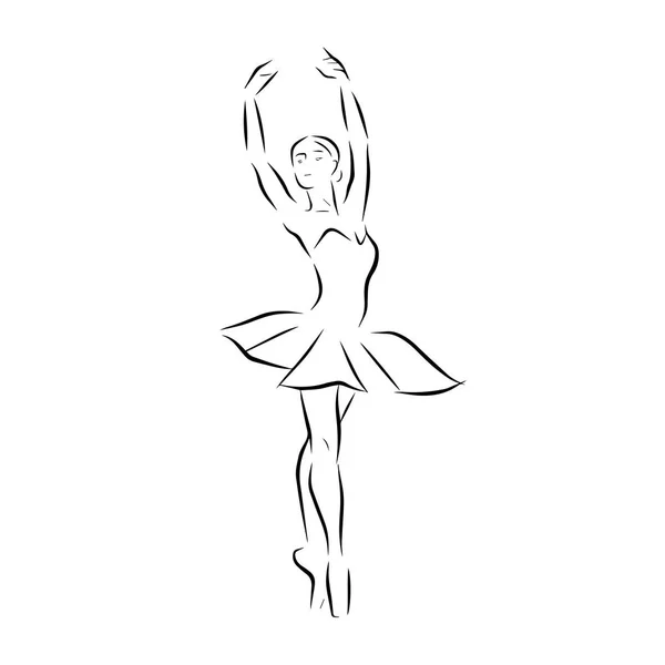 Vectorillustratie van het klassieke ballet, figuur balletdanseres — Stockvector