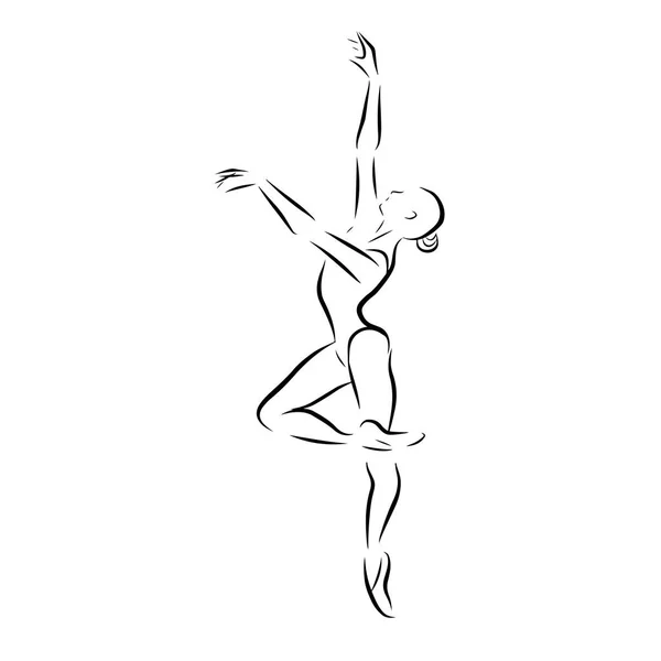 Illustrazione vettoriale del balletto classico, ballerino di figura — Vettoriale Stock