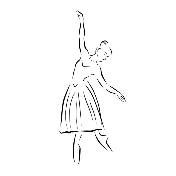 Vector illustration of classical ballet, figure ballet dancer — Stock Vector