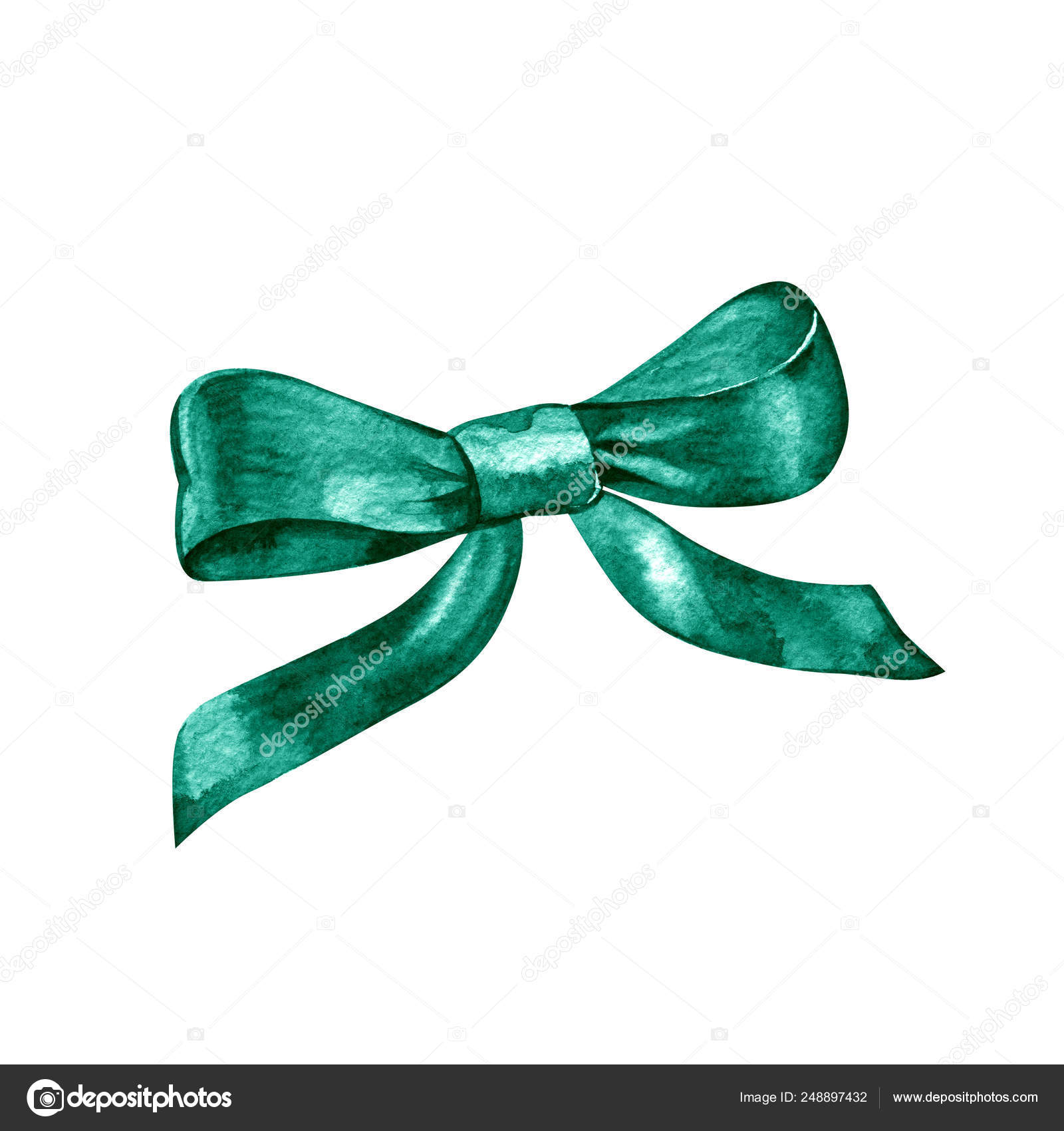 Watercolor Green Ribbon Set Stock Illustration - Download Image Now -  Ribbon - Sewing Item, Watercolor Painting, Anniversary - iStock