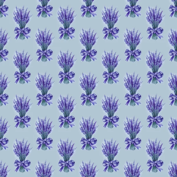 Лаванда цветы фиолетовый акварель бесшовный узор. Ретро-фон из фиолетовой лаванды. Элегантная ткань на светлом фоне . — стоковое фото