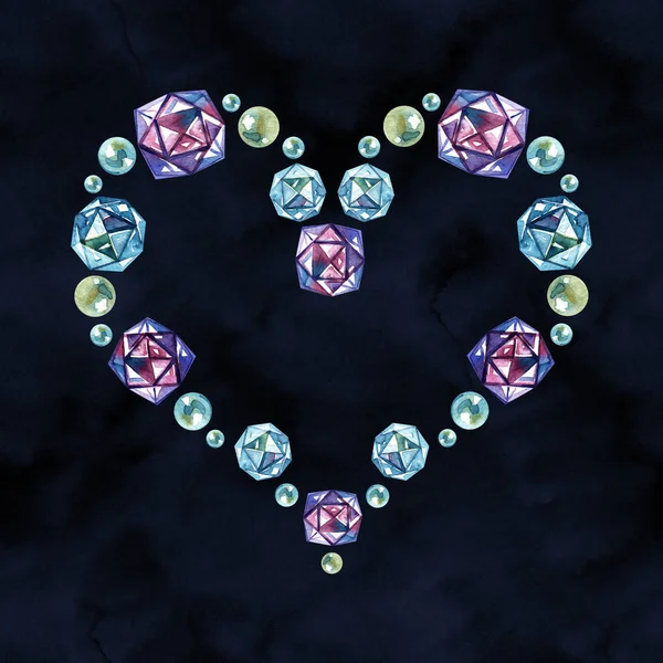 Сині діаманти акварельний дизайн. Зберегти шаблон дати весілля . — стокове фото
