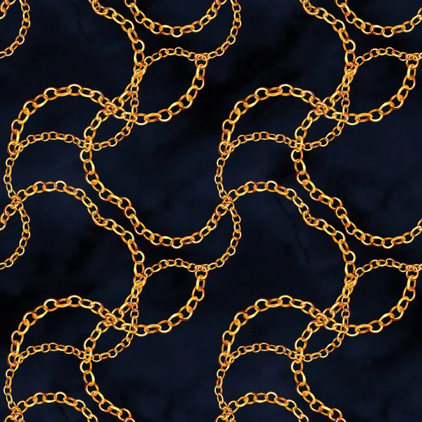 gold chains seamless pattern. jewelry background. luxury illustration.