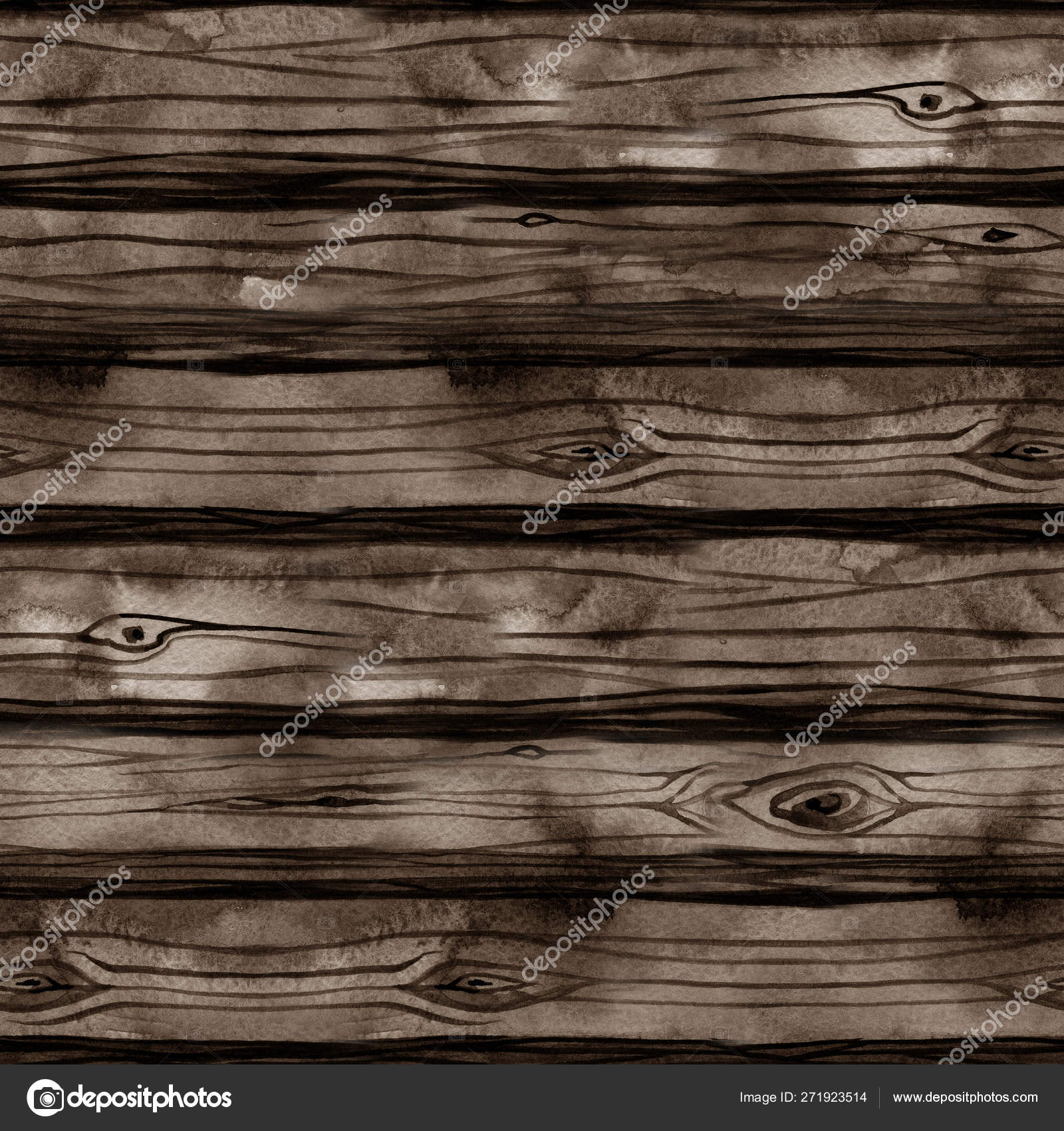 Seamless Pattern With Watercolor Wood Texture Boards Fence Floor Wall Wood Tree Firewood Timber Lumber Ligneous Plank Stock Photo Image By C 7slonov