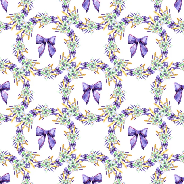 Zachte aquarel bloemen lavendel naadloze. Hand schilderij. Aquarel. Naadloos patroon voor stof, papier en andere print-en webprojecten. — Stockfoto
