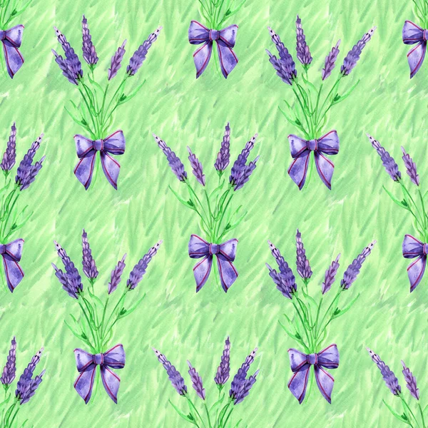 Gentle watercolor floral lavender seamless. Hand painting. Watercolor. Seamless pattern for fabric, paper and other printing and web projects. — Stock Photo, Image