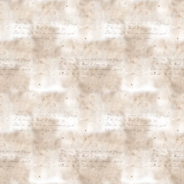 Lost love letters: seamless scrapbook pattern of letters. Watercolor background.for textile decor and design.