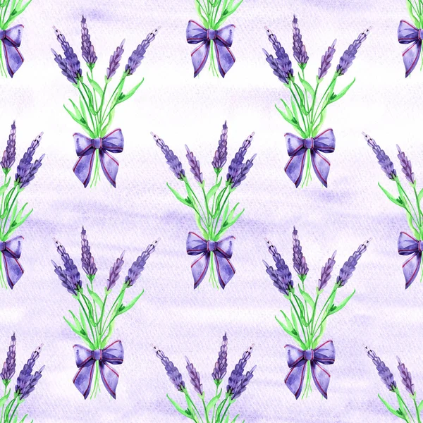 Gentile acquerello floreale lavanda senza soluzione di continuità. Pittura a mano. Acquerello. Modello senza cuciture per tessuti, carta e altri progetti di stampa e web . — Foto Stock