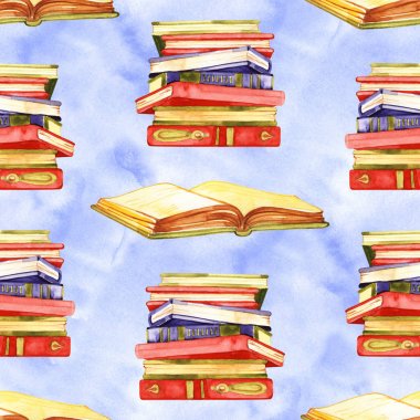 Güzel Bir An: Okuma Kitap ve İçme Kahve Dijital Sanat, Kavram İllüstrasyon, Gerçekçi ve Soyut Fikirler.Dikişsiz desen.