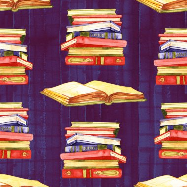 Güzel Bir An: Okuma Kitap ve İçme Kahve Dijital Sanat, Kavram İllüstrasyon, Gerçekçi ve Soyut Fikirler.Dikişsiz desen.