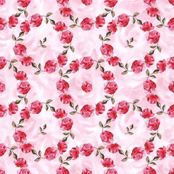 Aquarelle motif floral avec délicatement rose Anglais rose et fleurs de printemps. Modèle sans couture Vintage . — Photo