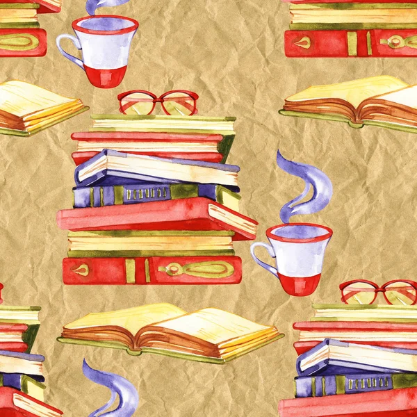 Güzel Bir An: Okuma Kitap ve İçme Kahve Dijital Sanat, Kavram İllüstrasyon, Gerçekçi ve Soyut Fikirler.Dikişsiz desen.