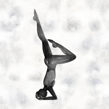 Suluboya Yoga poz. Asana. Sağlıklı yaşam tarzı ve rahatlama.