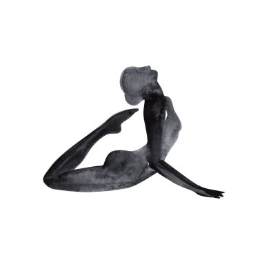 Suluboya Yoga poz. Asana. Sağlıklı yaşam tarzı ve rahatlama.