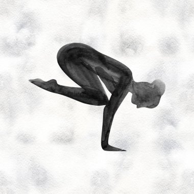 Suluboya Yoga poz. Asana. Sağlıklı yaşam tarzı ve rahatlama.