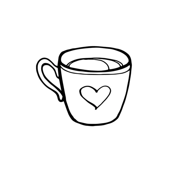 A mug of hot tea or coffee. Hot drink. Vector illustration — Stock Vector