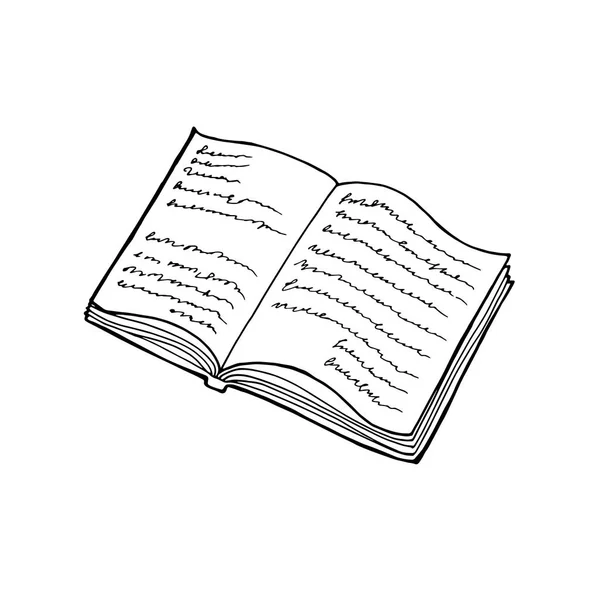 Open boek met tekst pictogram. Kan gebruikt worden als logo voor boekhandel of winkel, bibliotheek, educatief of Leerconcept etc. — Stockvector