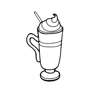 Coffee House için Vektör logosu, İrlanda kahve cappuchino cam ile işareti