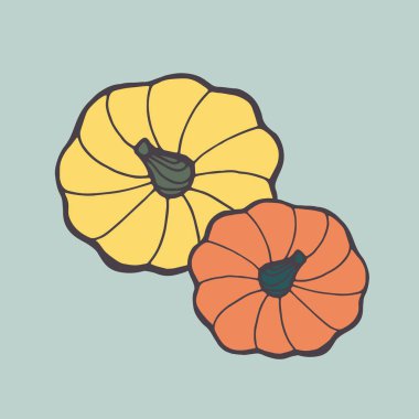 Kabak simgesi, Harvest Şükran hattı vektör illüstrasyon