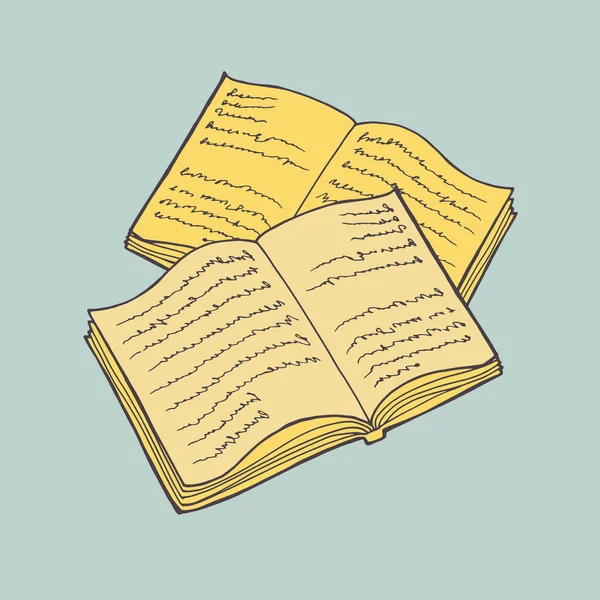 Abrir livro com ícone de texto. Pode ser usado como logotipo para livraria ou loja, biblioteca, ensino ou aprendizagem conceito etc . — Vetor de Stock