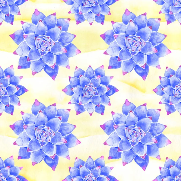 Aquarelle motif sans couture en couleur bleue. Il peut être arrière-plan, modèle pour le textile par exemple pour pyjamas ou linge de lit, etc. — Photo