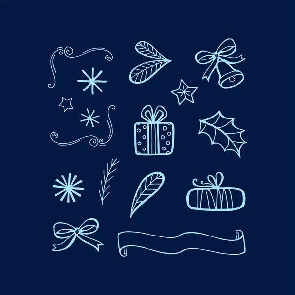 Collection de Noël d'icônes. Illustration vectorielle sur fond blanc . — Image vectorielle