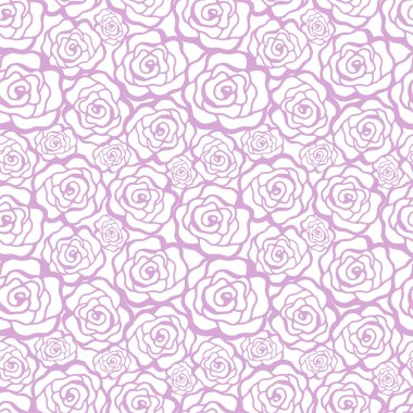 Konturlu güllerde güzel dikişsiz desen. Elle çizilmiş kontur çizgileri ve konturlar. Arka plan tebrik kartları ve düğün, doğum günü, Sevgililer Günü davetiyeleri için mükemmel