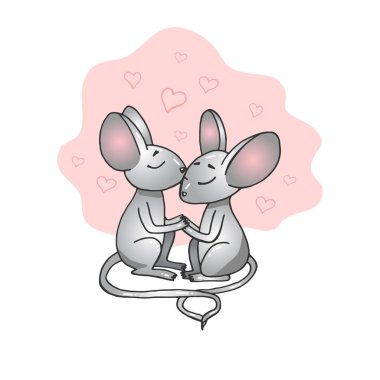 Komik fare, 2020 yılının sembolü. Tasarım için afiş. Vektör çizimi.