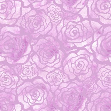 Güllerle suluboya kusursuz desen. Web sayfaları için arka plan, düğün davetiyeleri, tarih kartlarını kaydet.