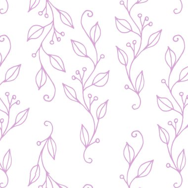 Çiçeksiz desenli pembe dallı ve yapraklı.