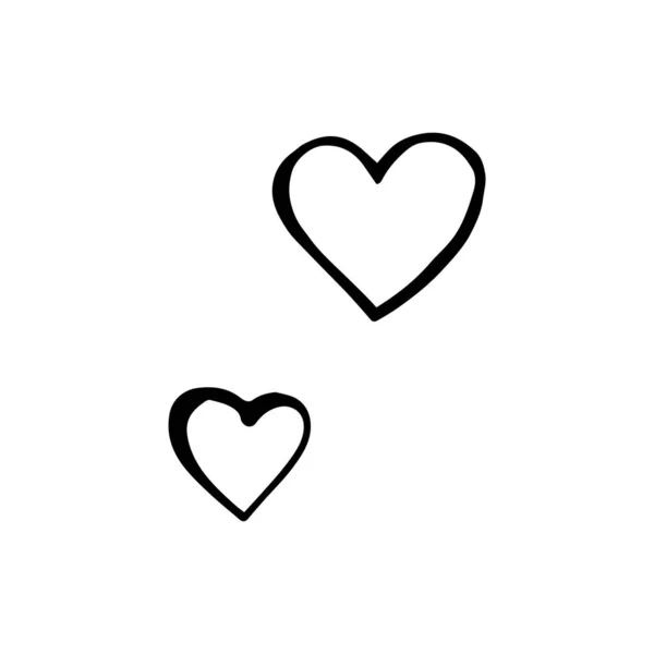 Juego de vector de amor. Doodle inc corazones ilustración . — Vector de stock