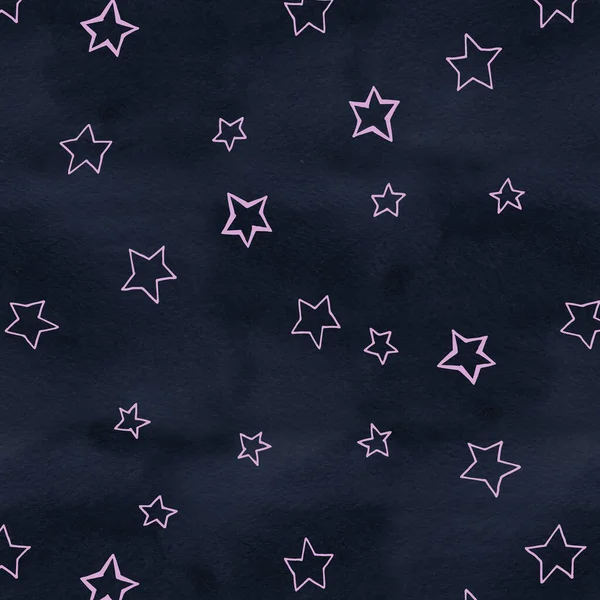Bezproblémový vzor s hvězdami. ilustrace. Jednoduchý digitální papír — Stock fotografie