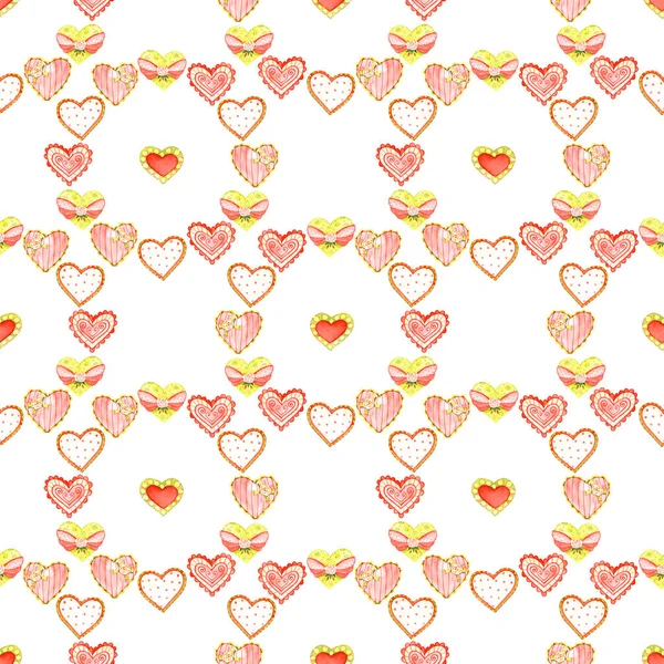 Heart seamless pattern. Valentines Day Illustration background. — Stock Photo, Image