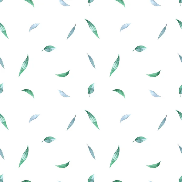Акварельний безшовний візерунок з листям. Мальований вручну фон. Квітковий старовинний візерунок — стокове фото
