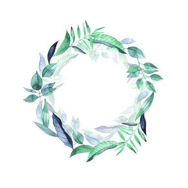 Beyaz arkaplanda el yapımı suluboya çiçek çerçevesi izole edilmiş