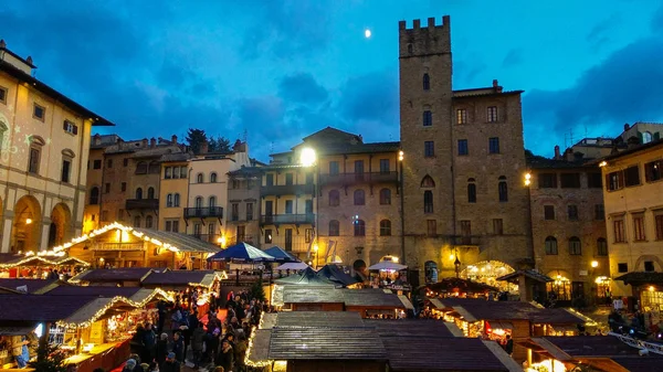 Arezzo Italia Novembre 2018 Piazza Grande Arezzo Natale Toscana — Foto Stock