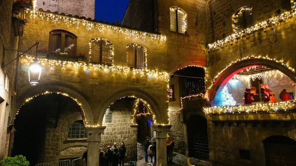Βιτέρμπο Ιταλία Νοεμβρίου 2018 Caffeina Χριστουγεννιάτικο Χωριό Της Μεσαιωνικό Κέντρο — Φωτογραφία Αρχείου
