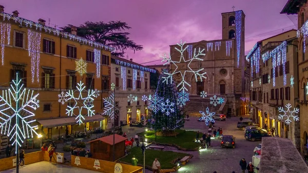 Τόντι Στην Ιταλία Δεκεμβρίου 2018 Προβολή Todi Καθεδρικό Ναό Στην — Φωτογραφία Αρχείου