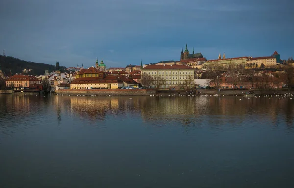 Panorámás Kilátás Nyílik Mal Strana Kerületben Vár Központban Prága Cseh — Stock Fotó