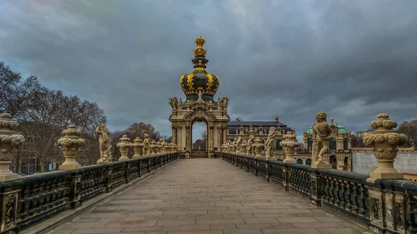 Dreden Alemania Enero 2019 Vista Puerta Corona Kronentor Patio Del — Foto de Stock