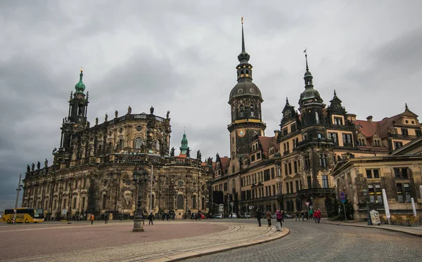 Dresden Germany January 2019 View Cathedral Holy Trinity Hofkirche Castle — Stock Photo, Image