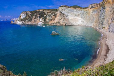 Harika manzarasını Chiaia di Luna beach Ponza Adası, Lazio, İtalya