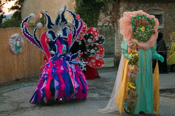 Castiglion Fibocchi Italie Février 2019 Défilé Annuel Fête Carnaval Rue — Photo