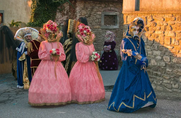 Castiglion Fibocchi Italie Février 2019 Défilé Annuel Carnaval Dans Rue — Photo