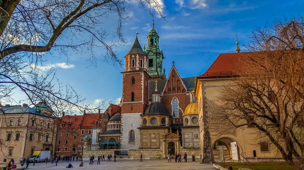 Krakau Polen März 2019 Wunderschöner Blick Auf Die Wawel Kathedrale — Stockfoto