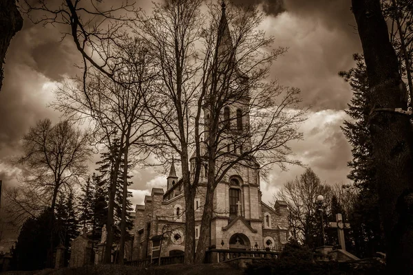 Donkere Mening Van Kerk Van Heilige Familie Het Centrum Van — Stockfoto