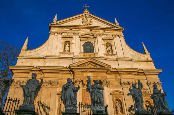 Homlokzati Barokk Templom Szent Péter Paul Krakkó Lengyelország — Stock Fotó