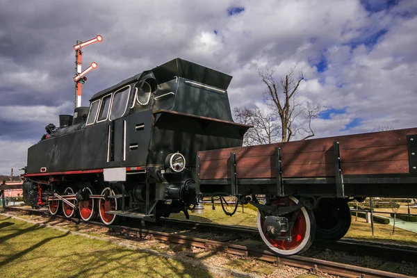 Blick Auf Den Alten Eisenbahnwaggon Historischen Dorf Wieliczka Polen — Stockfoto