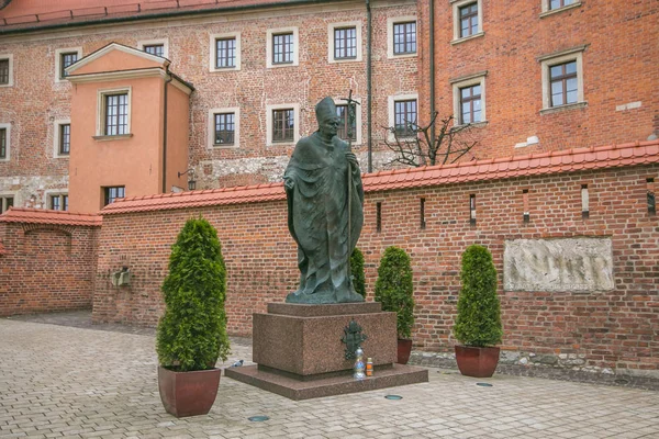 Krakau Polen März 2019 Statue Des Papstes John Paul Seliger — Stockfoto