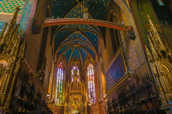 Krakow Polonia Marzo 2019 Maravilloso Interior Iglesia San Francisco Asís — Foto de Stock